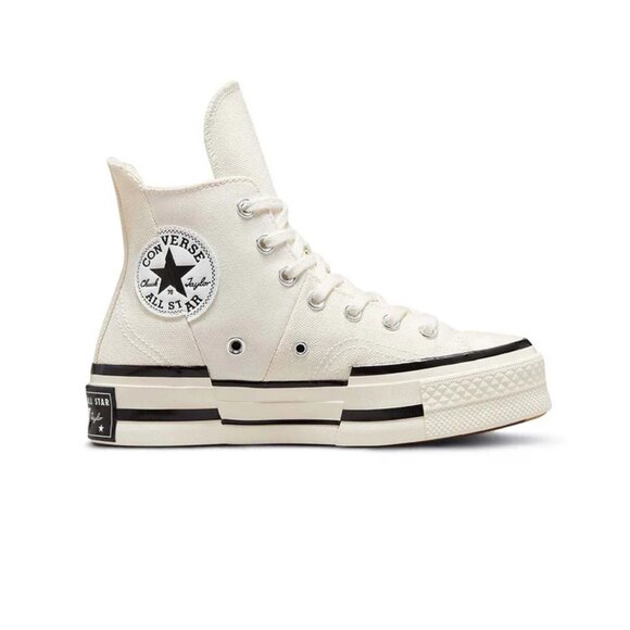 Converse Unisex Chuck 70 Hi Plus Sneaker Shoe Egret/Black/Egret US Womens Size 8 - Picture 10 of 14